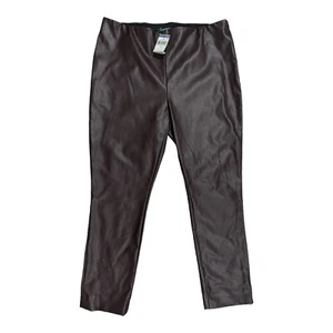 Leggings Lauren Ralph Lauren de cuero sintético para mujer talla 16 Chianti *NUEVOS CON ETIQUETAS PRECIO DE VENTA SUGERIDO POR EL FABRICANTE $90 - Imagen 1 de 14