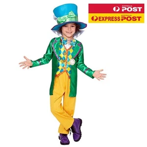 Mad Hatter Costume Boys Disney Alice in Wonderland Tea Party Book AU EXPRESS - Picture 1 of 5