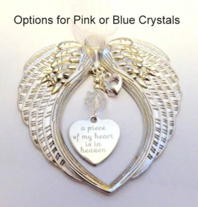 Winged Guardian Angel Platinum Memorial Gift A Piece of my Heart is in Heaven - Picture 1 of 8
