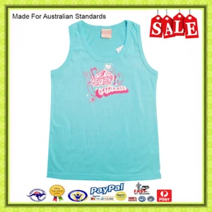 AUS QLTY Kids Teen Girls Size Sketch Summer Tank Top Singlet Sleeveless Tee-SALE - Picture 1 of 2