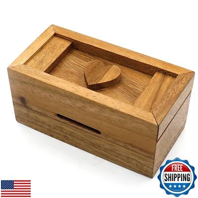 BSIRI Secret Heart Box- Secret Box Brain Teaser Wooden Puzzle Boxes with Hidd - Image 1 of 4