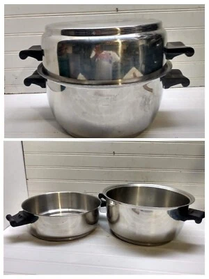 Rena Ware Stockpot 6 cuartos 3 capas acero inoxidable horno holandés sartén 4 cuartos cúpula tapa sartén Foto 1 de 4