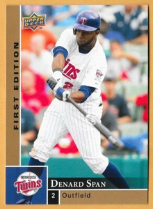 DENARD SPAN MINNESOTA TWINS #177 - UPPER DECK FIRST EDITION NM-MT 2009 - Picture 1 of 2