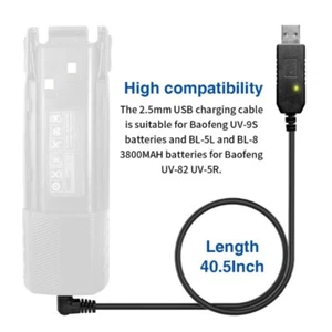Charging Cable Two Way Radio Charging Cord Radio Accessory - Zdjęcie 1 z 10