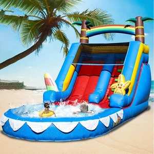 6.4m Commercial PVC Inflatable Water Slide Bounce House Castle Jumping for Kids - Picture 1 of 9