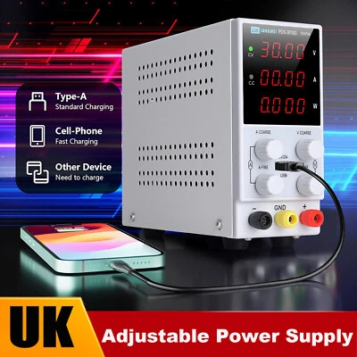 D LIAN DONG Adjustable DC Bench Power Supply Digital 30V 10A LED Precision Lab Variable