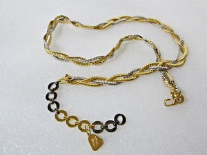 Morris Moskowitz Kette Gürtel Gold Silber Twist geflochten Vintage Metallglied signiert MM - Bild 1 von 17