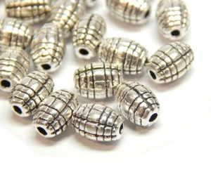 Metallperlen Spacer 50stk Oval 7mm Bienenstock Silber Schmuckherstellung F264 - Bild 1 von 5
