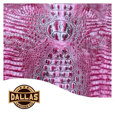 Embossed Leather Cuts | Alligator Flamingo | Pre-Cut Sheets Select Size | DLCo - Image 1 of 3