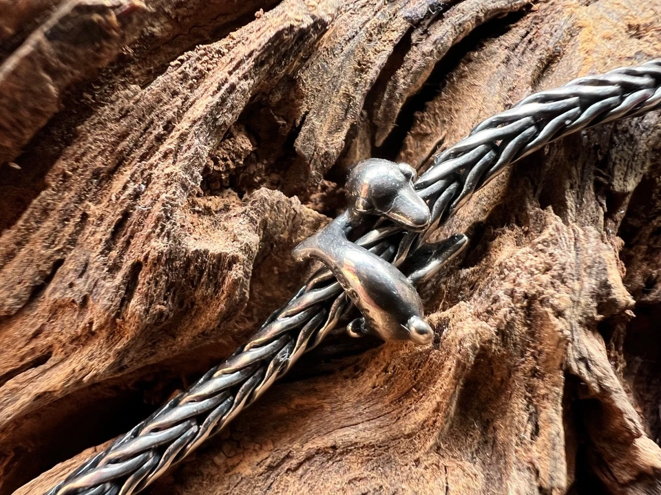 🌟Trollbeads Spielende Delphine Bead TAGBE-00233 Silber 925 Meer Sommer Strand - Bild 1 von 4