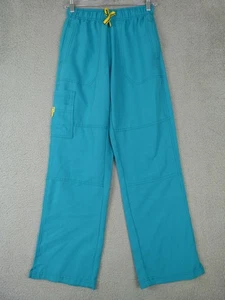 Unbranded Small Blue Drawstring Cargo Medical Scrub Pants - Picture 1 of 8