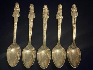 Vintage 1940 Dionne Quintuplets 5 Spoons Complete Spoon Set Carlton Silver Plate - Picture 1 of 14