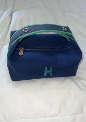 Auténtico bolso de mano HERMES Bride A Brac PM de lona marina Foto 1 de 4