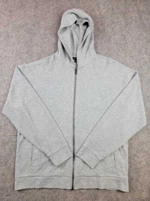 Banana Republic Hoodie Mens Large Tall Gray Full Zip Waffle Knit Thermal Pockets - Image 1 of 4
