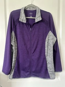St. John's Bay Active Women's 1X Quick-Dri Heathered Purple & Gray Jacket - Picture 1 of 5