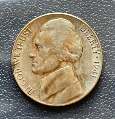 1941 S "Large S" Jefferson Nickel Beautiful Condition Silver - Image 1 of 2