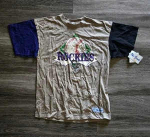 T-SHIRT VINTAGE 1993 Premiere COLORADO ROCKIES NUOVA CON ETICHETTE NUOVA vecchio magazzino taglia XL - Foto 1 di 6
