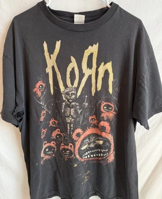 Camiseta De Colección Korn Bear Zombies Para Hombres Talla XL Y2K Desteñida Envejecida Negra Roca Foto 1 de 4