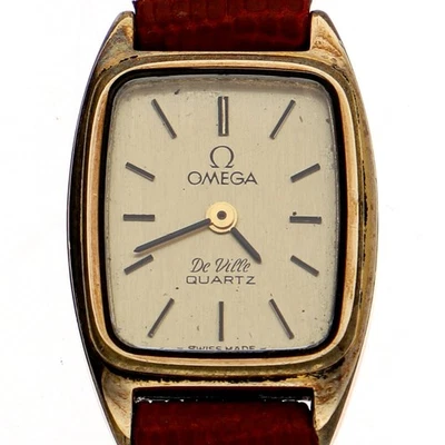 ЧАСЫ OMEGA 1350 Devil позолота/кожа QZ - Изображение 1 из 4