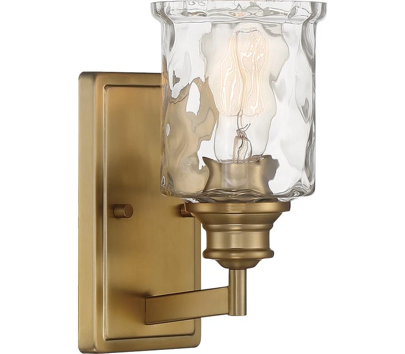 设计师喷泉 96301-BG 德雷克壁灯,1 光 60 瓦,拉丝金色 — 第 1/1 张图片