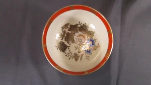 Noritake Mayonnaise Schlagsahne Schüssel Löffel Unterteller Orange Gold Floral  - Bild 1 von 11