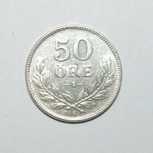 1933, 50 Ore Sweden Rare Only 547 k Minted High Grade and Very High Value Coin - Picture 1 of 4