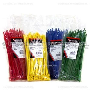 FASCETTE COLORATE NYLON per CABLAGGIO FISSAGGIO FILI CAVI CONFEZIONE 100 Pz. - Foto 1 di 1