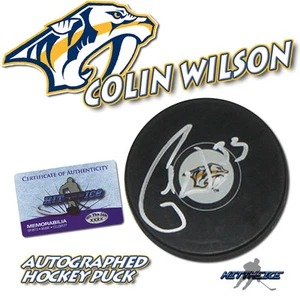 COLIN WILSON Signed NASHVILLE PREDATORS Puck w/COA HOLOGRAM - Picture 1 of 1