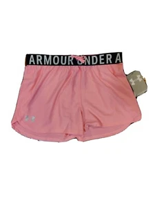 Under Armour Youth Girls' Play Up Solid Shorts YLG Pink 1351714 - Picture 1 of 2