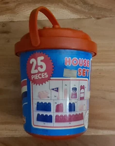 Vintage 1985 ATCO 25 pieces Push block bucket HOUSE SET NOS Play N Learn - Picture 1 of 6
