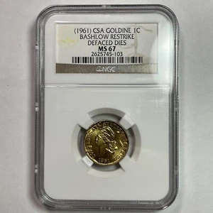 1961 Confederate States 1 Cent Bashlow Restrike NGC MS67 Coin #16029T - Picture 1 of 4