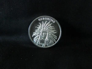 Wild West Legends Series Geronimo 1 oz Silver USA Made BU Round Capsuled Coin - Picture 1 of 2