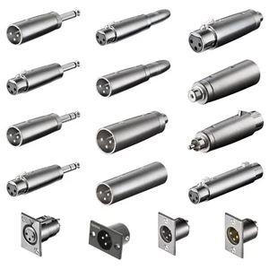 6.35mm 3 Pin XLR Stereo Mono RCA Phono Male Female Audio Adapter - Picture 1 of 23