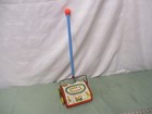 Fisher Price #230 Music Box Sweeper Musical Vintage Wood Metal Push Toy RARE! 