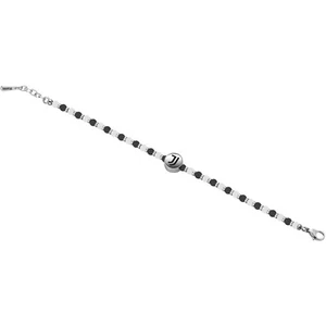 Bracciale Juventus Football in Acciaio con Sfere Bianche e Nere e Stemma Smaltat - Imagen 1 de 1