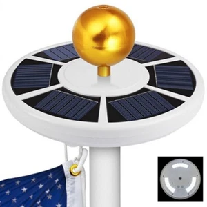 Flag Pole 42 LED Solar Powered Automatic Light Night Super Bright Flagpole Light - Picture 1 of 12