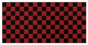 Dark Red and Black Checkered Beach or Bath Towels, Modern Punk Emo Alt Gothic - Picture 1 of 4