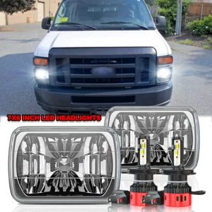 Pair 7X6" 5X7" LED Headlights H4 Fit Ford E-100 E-150 E-250 E-350 Econoline - Picture 1 of 12