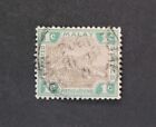 STAMPS FEDERATION MALAY STATES 1901 WMK CR CA 1c USED - #5624a
