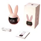 1 Piece Kids Bedroom Alarm Clock Cute Bunny   Light Nap Timer Rechargeable X6V6