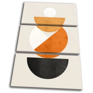 Modern Warm Orange Circle Abstract TREBLE CANVAS WALL ART Picture Print - Picture 1 of 1