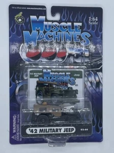 Muscle Machines '42 Military Jeep BLACK/TAN TOP BLOWN - Picture 1 of 6