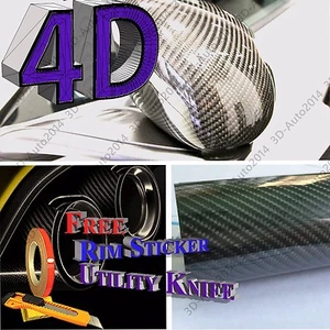 4ft X5ft Dark Gray 4D GLOS Carbon Fiber Air Release Pockets Bubble Free  - Bild 1 von 11