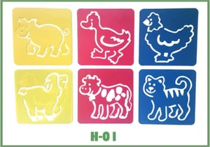 6Pcs Plastic Picture Drawing Template Stencils Rulers Painting Kids Diy Art Pape - Picture 1 of 29