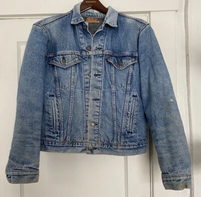 Chaqueta de Camionero De Colección Levis Manta Forrada Azul Denim Grande Foto 1 de 4