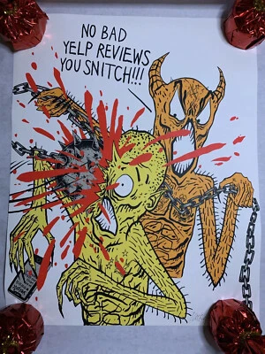 Neckface No Reviews SIGNED Art Print /150 IN HAND - Image 1 of 4