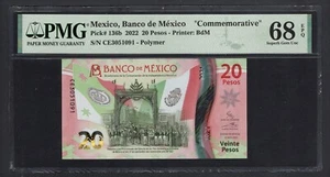 Mexico 20 Pesos 2022 P136b Commemorative Uncirculated Grade 68 - Picture 1 of 2