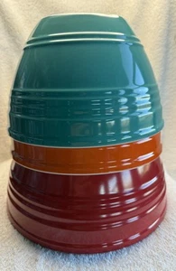 100% MELAMINE NESTING BOWLS SET OF 3 BEEHIVE/RIBBED MIXING BOWLS WITH LIDS - Picture 1 of 19