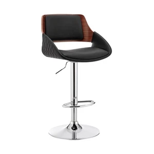 25" Black And Silver Iron Swivel Low Back Adjustable Height Bar Chair - Picture 1 of 12