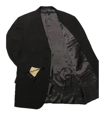 Gianluca Isaia Super 120’S Black Surgeon Cuff Men Blazer Jacket 100% Wool Sz 46R - Image 1 of 4